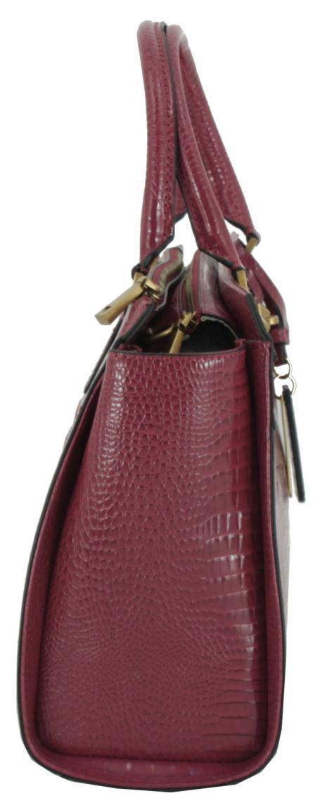 rote Guess Damenhenkeltasche Raffie Red Reptilienoptik