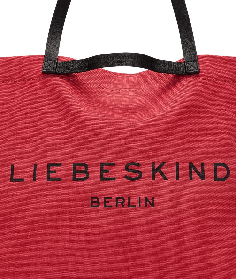 roter Shoppingbag Stoff Liebeskind Berlin Aurora Canvas Glowing Logo 