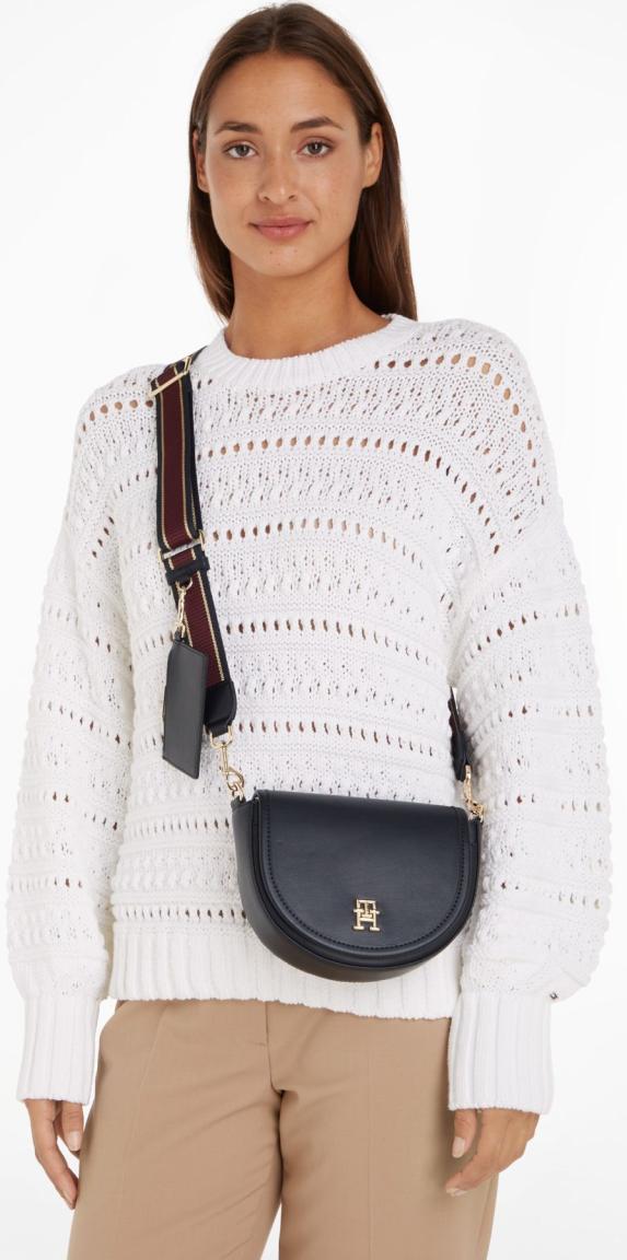 runde Damentasche mit Überschlag Dunkelblau Tommy Hilfiger