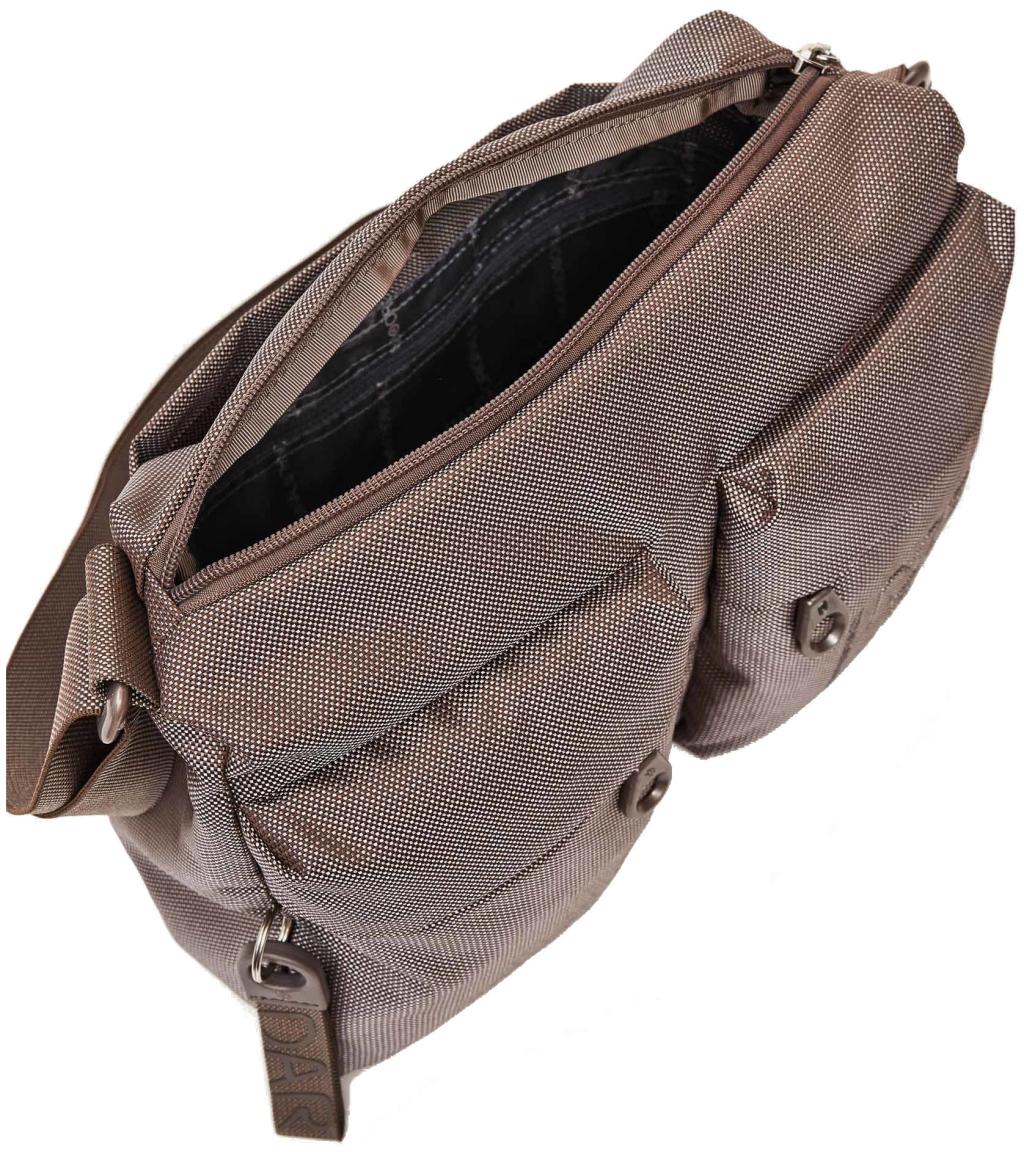 schimmernde Schultertasche Taupe MD20 Crossover Mandarina Duck