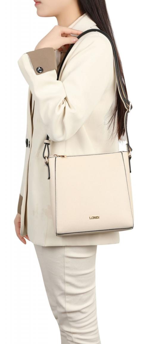 schlichte Crossover Tasche Damen Polly L. Credi Creme vegan