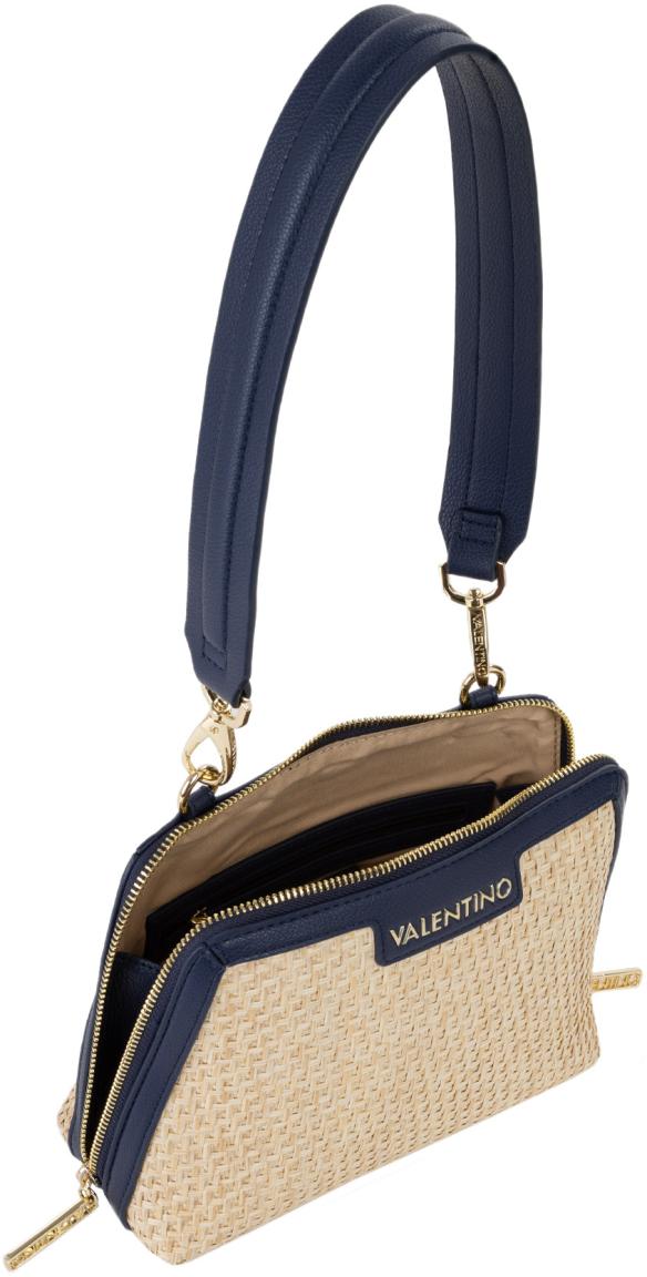 schmale Clutch Bast Mario Valentino Demetra beige Trapez marineblau