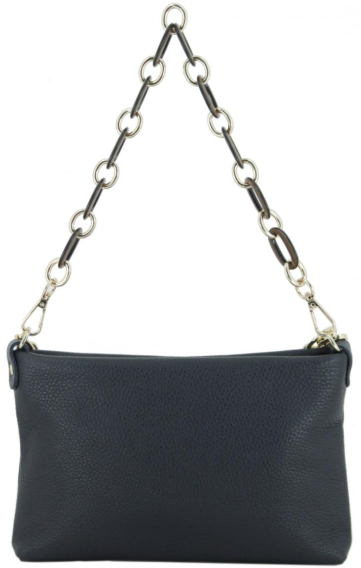 schmale Crossbody Bag Caleidos klassisch Schwarz Leder