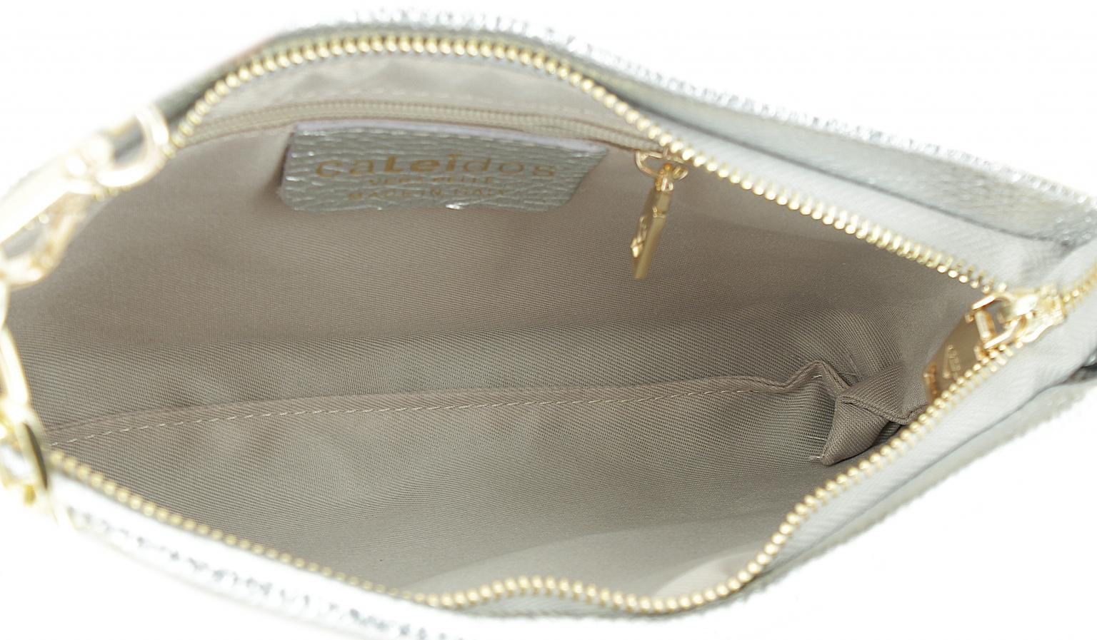 schmale Crossbody Bag Caleidos klassisch Schwarz Leder