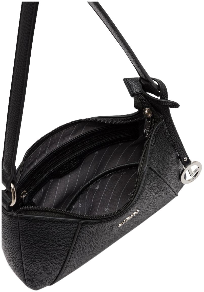 schmale Crossovertasche L.Credi Michaela schwarz klassisch