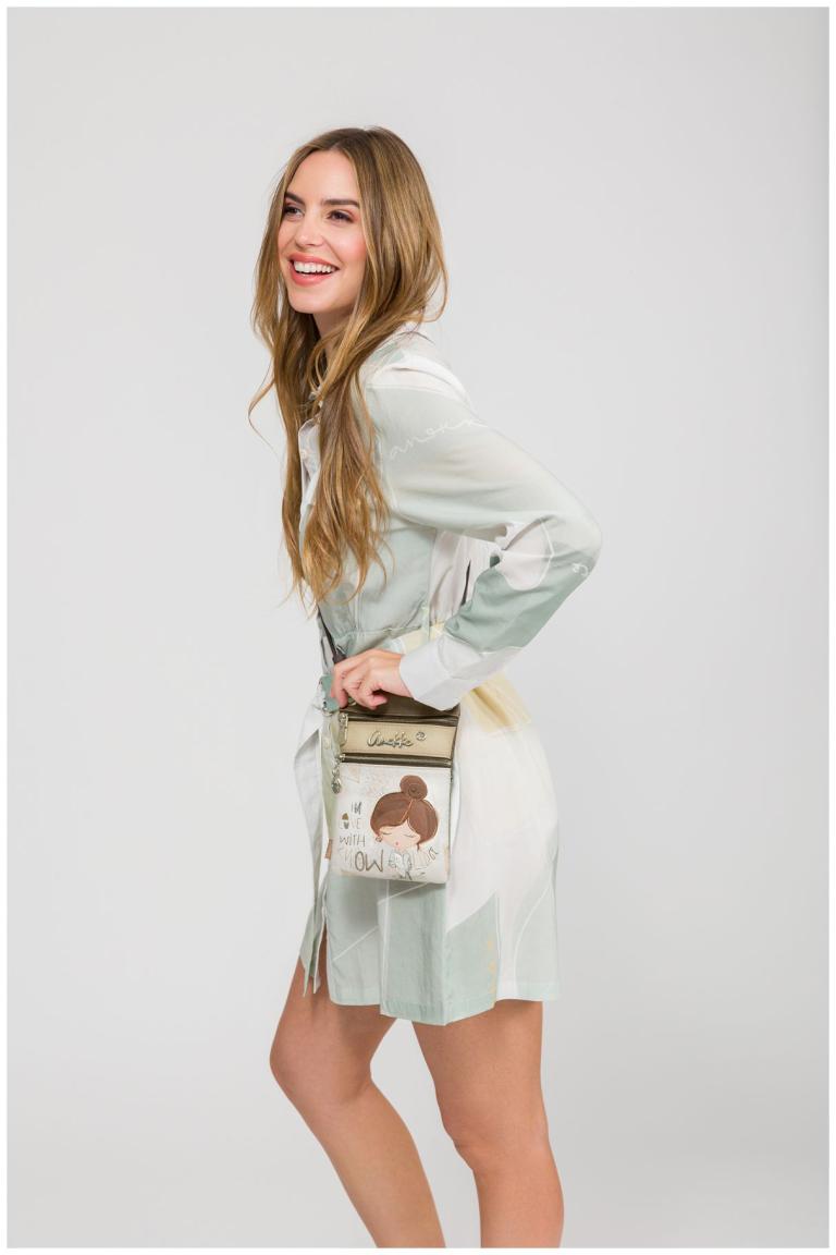 schmale Phone Bag Anekke beige Sophia Comicprint