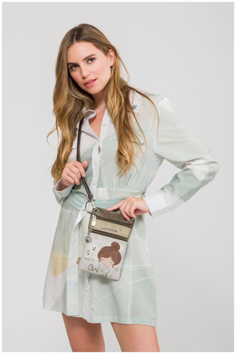 schmale Phone Bag Anekke beige Sophia Comicprint