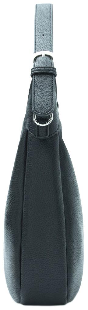 schmale Schultertasche L.Credi Petronia schwarz vegan klassisch