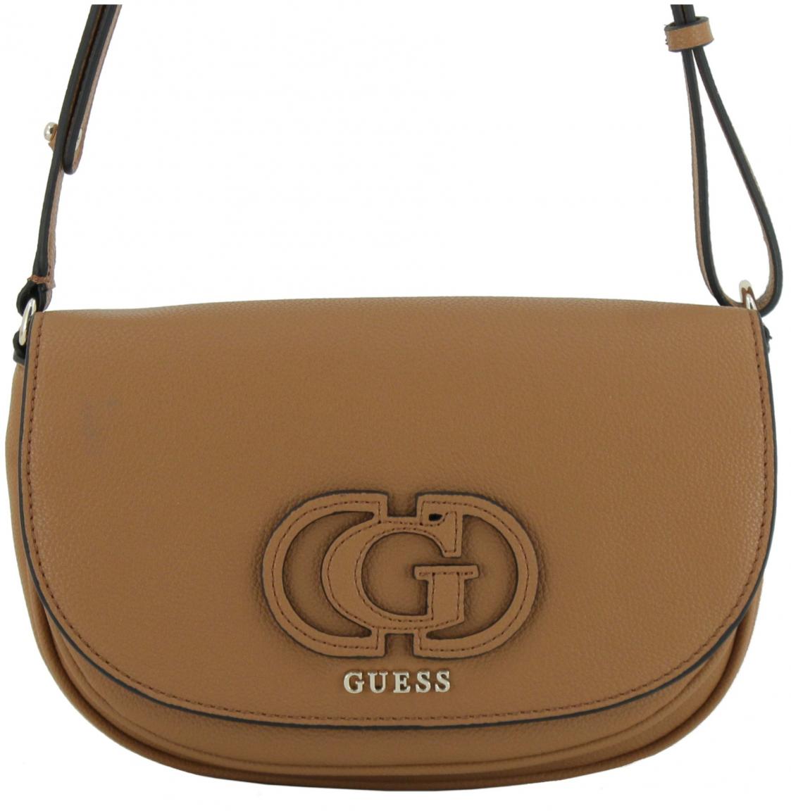 schwarz Überschlagtasche Logoapplikation Guess Calebra Crossbody Black