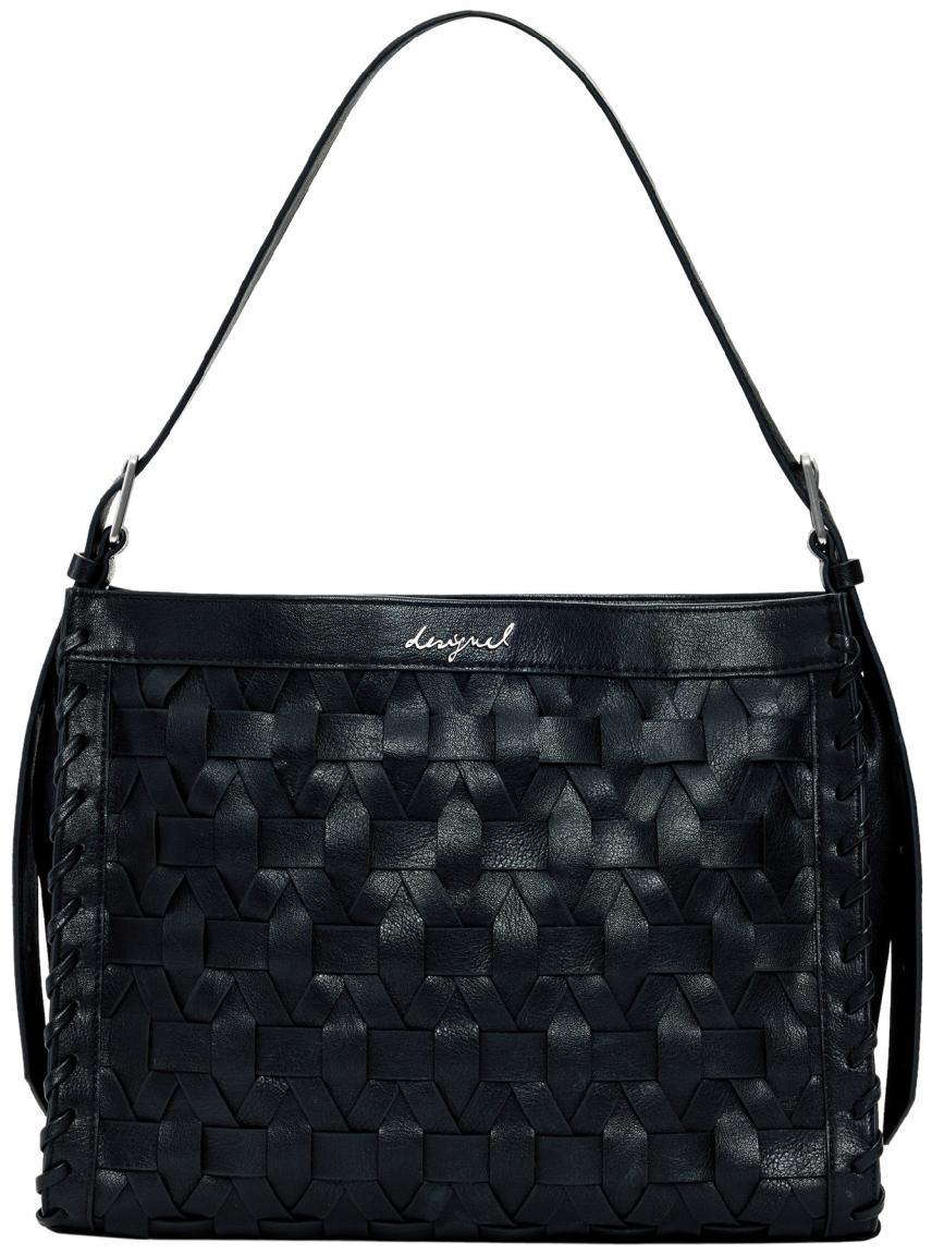 schwarze Desigual Handtasche feminin Buxton geflochten Argon