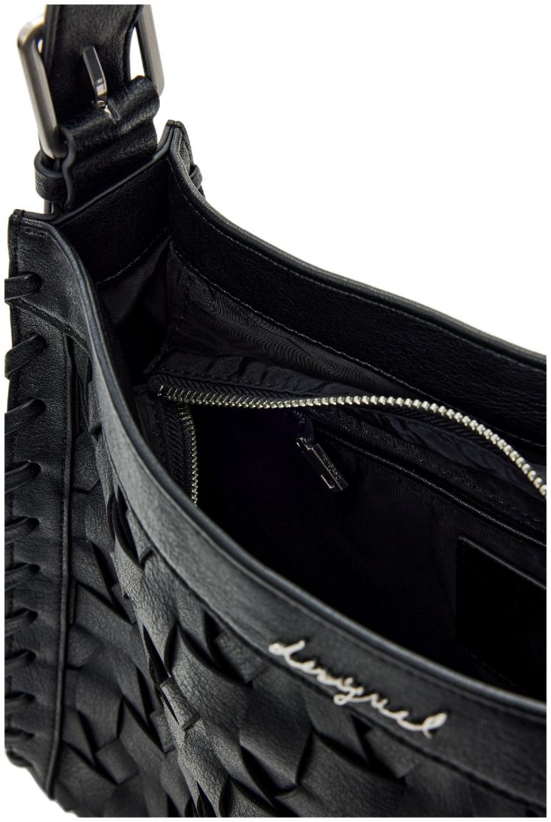 schwarze Desigual Handtasche feminin Buxton geflochten Argon