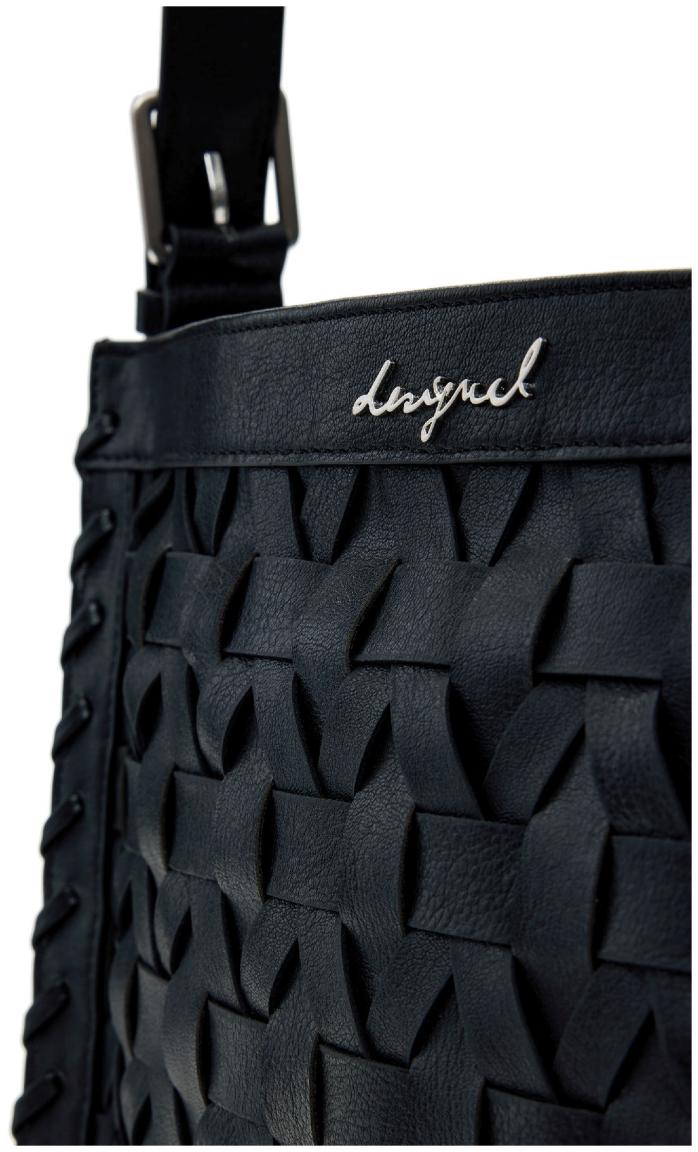 schwarze Desigual Handtasche feminin Buxton geflochten Argon