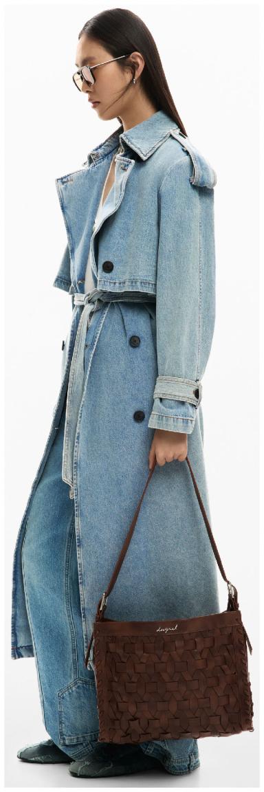 schwarze Desigual Handtasche feminin Buxton geflochten Argon