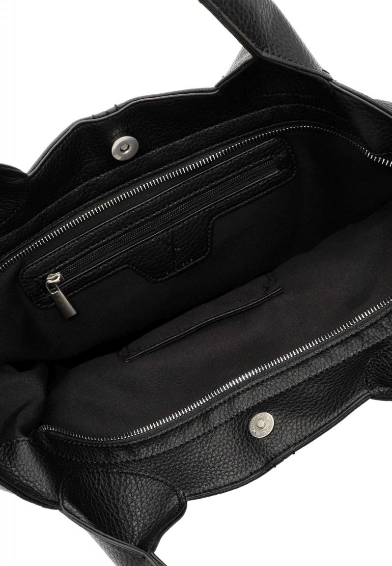 schwarze Henkeltasche Nessy SURI FREY Black Ledercharakter
