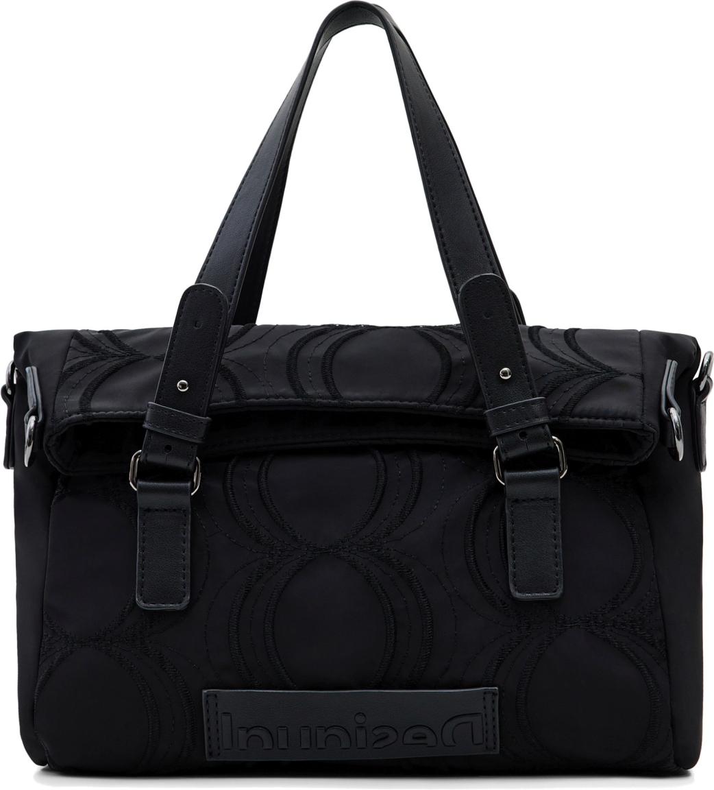 schwarze Henkeltasche Nylon Desigual Bubbles Loverty Nachhaltig
