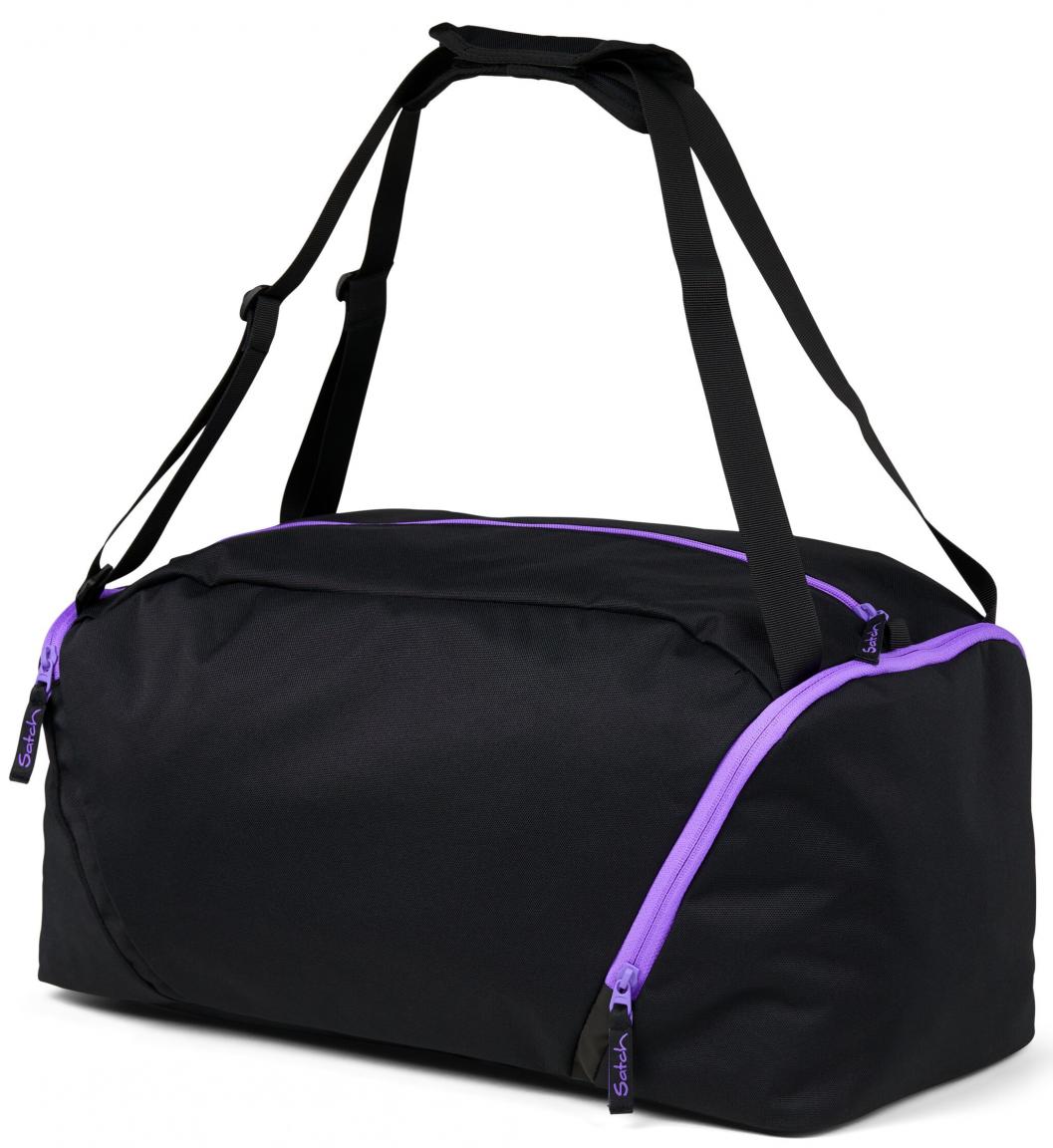 schwarze Satch Freizeittasche Schuhfach Purple Phantom lila