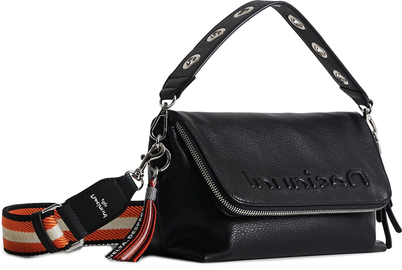 schwarze Schultertasche Venecia Half Logo Desigual 