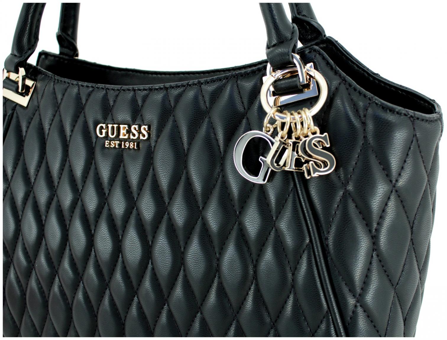 schwarze Stepptasche Guess Valla Tote Bag Black
