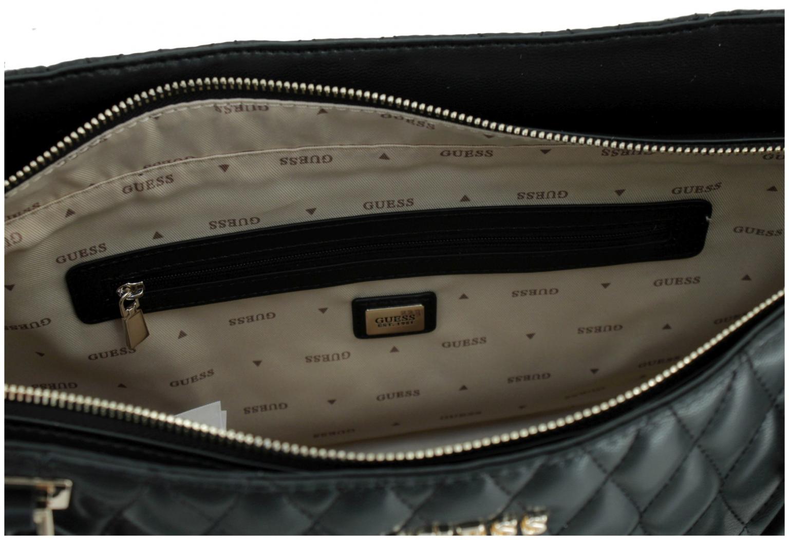 schwarze Stepptasche Guess Valla Tote Bag Black