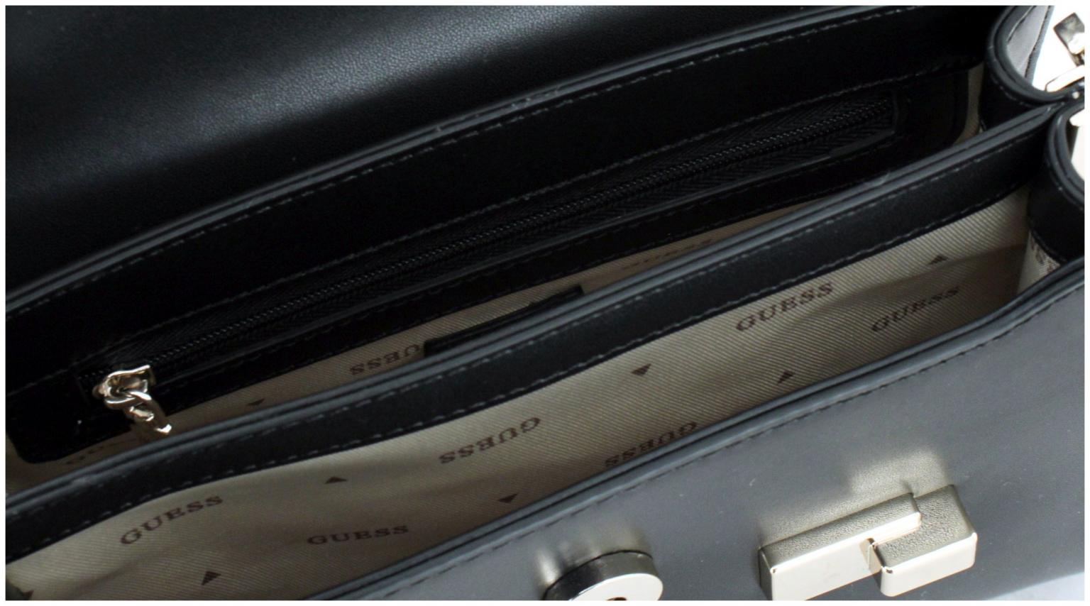 schwarze Überschlagtasche Guess Eco Aldith Mini 