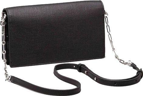 schwarze Umhängetasche mit Leinenstruktur Calvin Klein Mini Chain Black