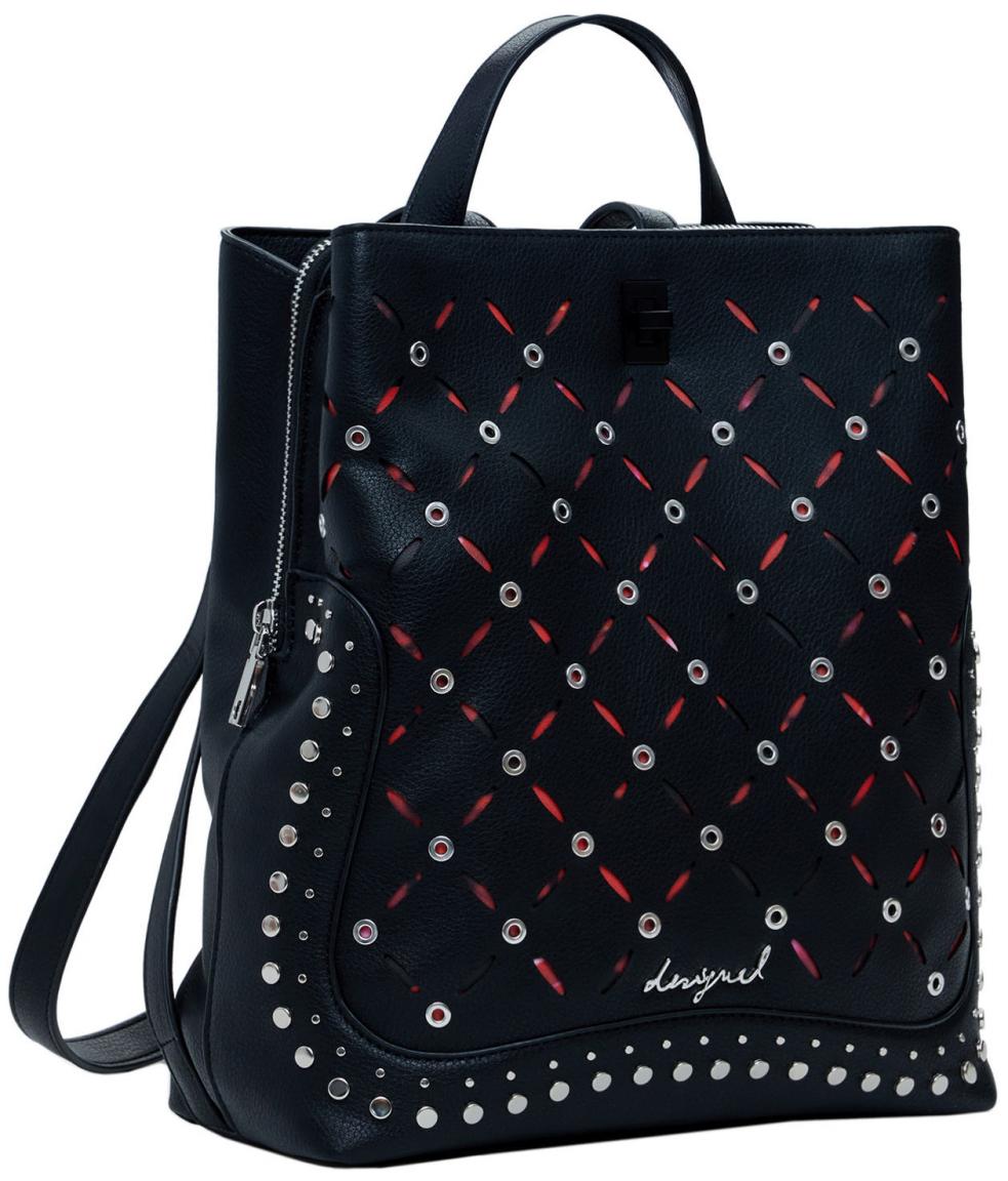 schwarzer Desigual Rucksack Cutouts Back Yankee Sumy Mini Nieten