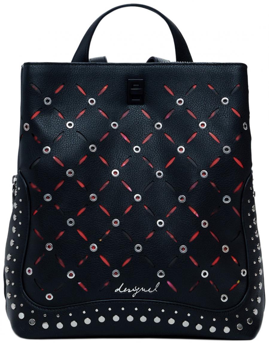 schwarzer Desigual Rucksack Cutouts Back Yankee Sumy Mini Nieten