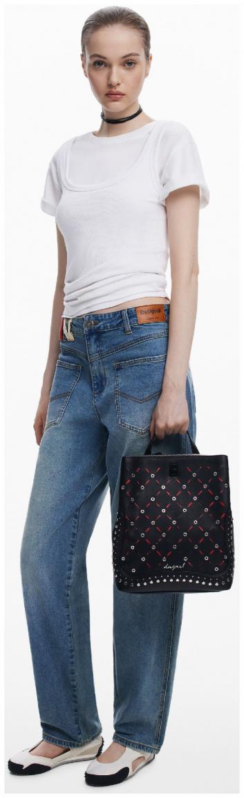 schwarzer Desigual Rucksack Cutouts Back Yankee Sumy Mini Nieten