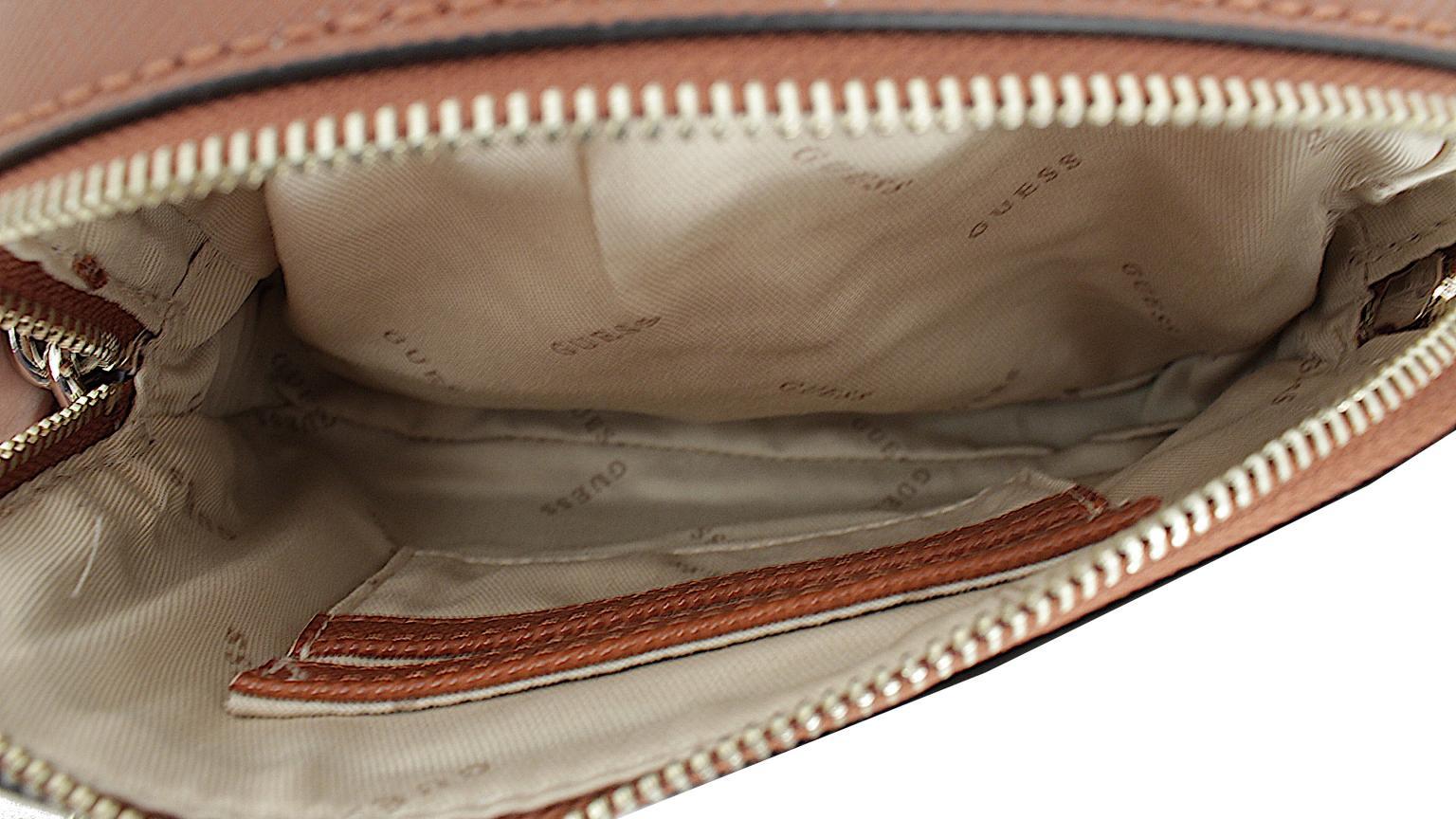 strukturierte Crossbody Bag Guess Noelle Coral zwei Hauptfächer