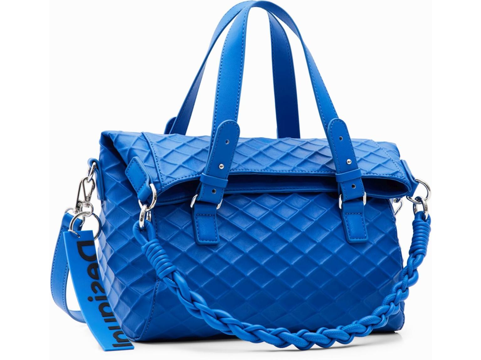 strukturierte Kurzgrifftasche Azul Klein Blau Desigual Blogy Loverty