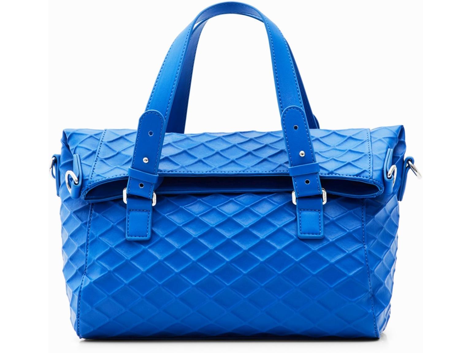 strukturierte Kurzgrifftasche Azul Klein Blau Desigual Blogy Loverty