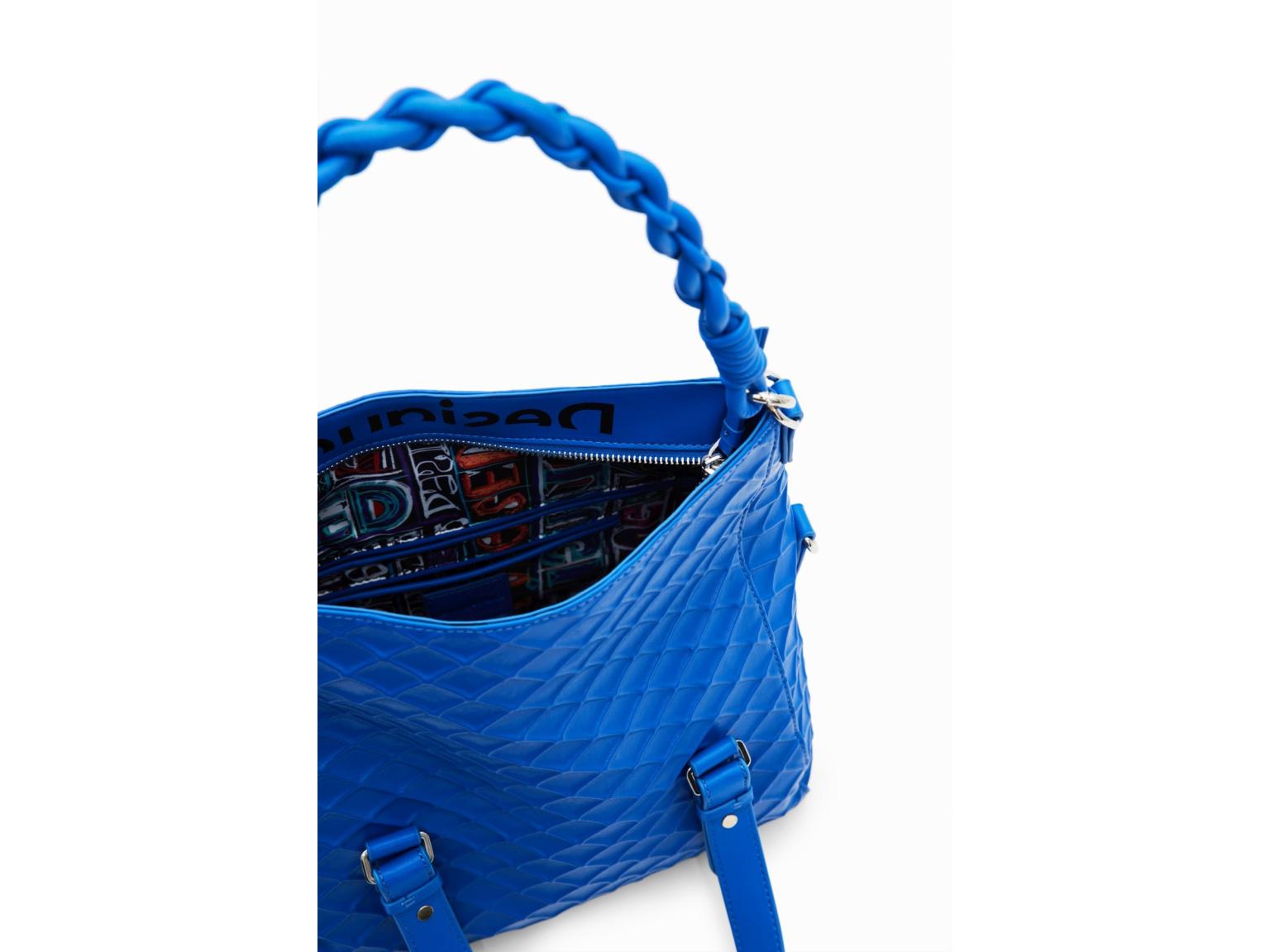 strukturierte Kurzgrifftasche Azul Klein Blau Desigual Blogy Loverty