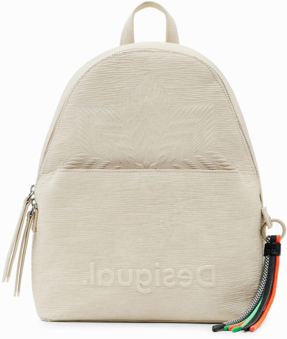 strukturierter Damenrucksack beige Aquiles Mombasa Mini Desigual