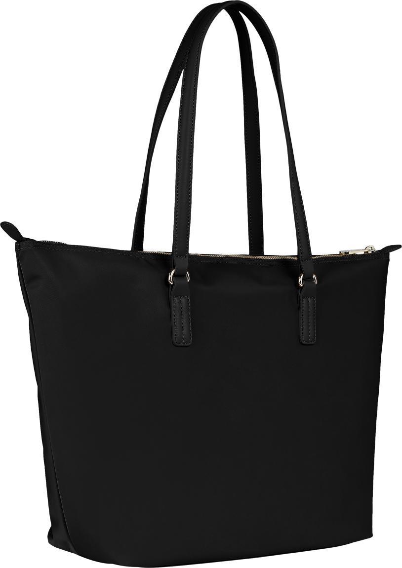 stylische Alltagstasche Tommy Hilfiger Poppy Tote schwarz Stickerei