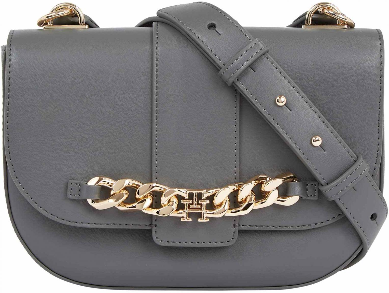 stylische Tommy Hilfiger Tasche Damen TH Luxe Crossover grey line