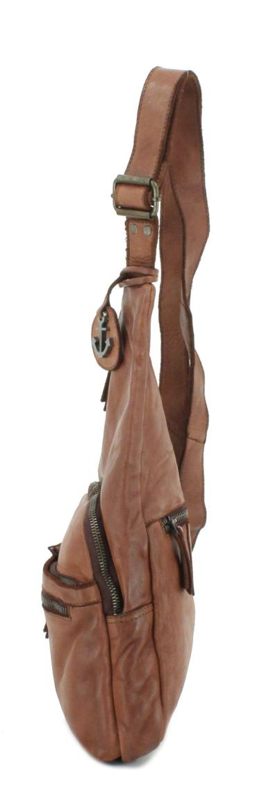 stylischer Cityrucksack Harbour 2nd Merlin Anchor Love Cognac Ankeranhänger