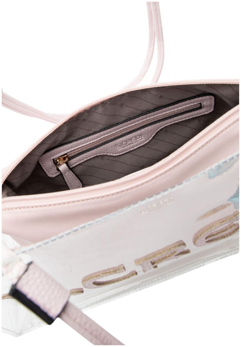 transparente Damentasche L.Credi Innentasche rosa Seestern Reja Cherry Blossom