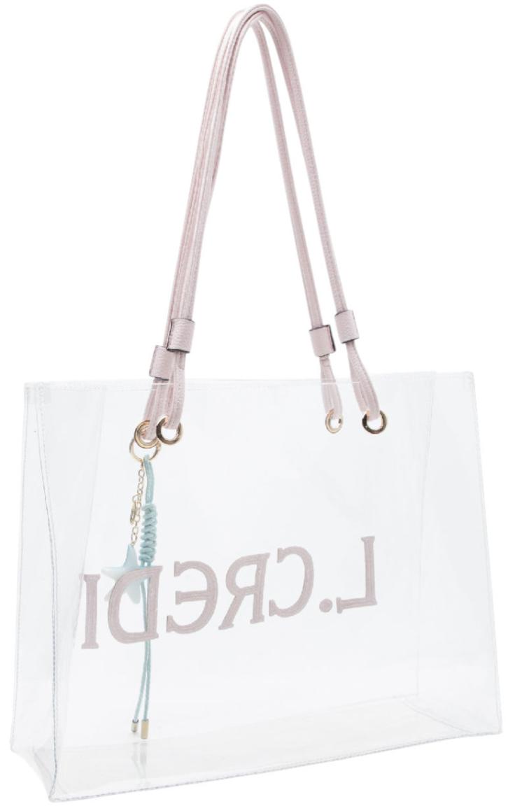 transparente Damentasche L.Credi Innentasche rosa Seestern Reja Cherry Blossom