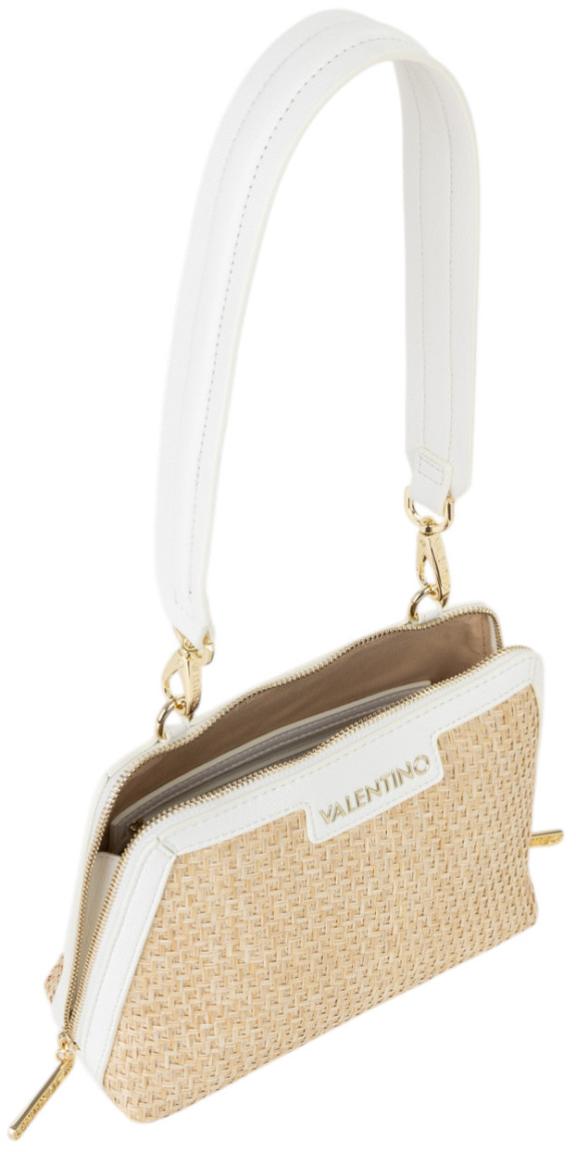 trapezförmige Umhängetasche Valentino Demetra Bast Bianco weiss