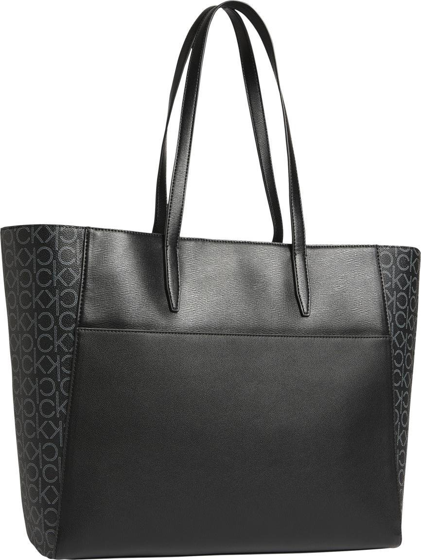 trendige Alltagstasche Calvin Klein Mono Mix Shopper Etui Laptop Logo schwarz