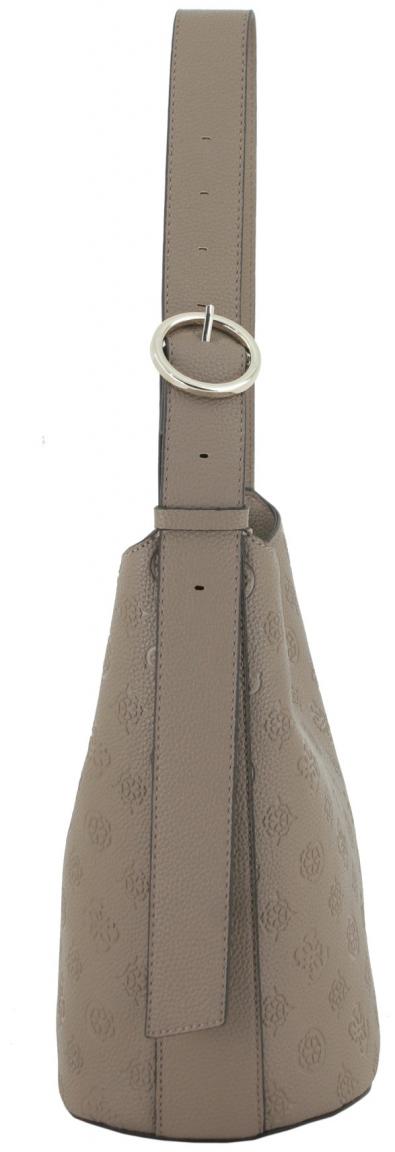 trendige Bucket Bag Guess Cresidia II Dark Taupe Logo