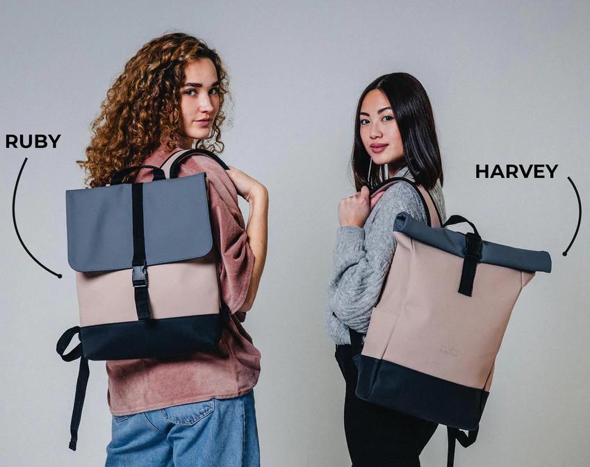 trendiger Tagesrucksack Harvey Johnny Urban Sleek Serie wasserabweisend gummiert Rose Grey
