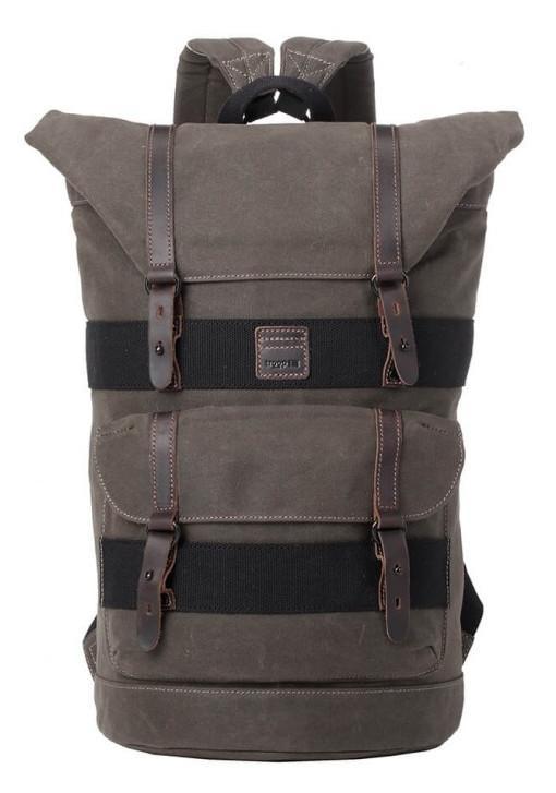 troop London Rucksack Classic Olivgrün Überschlag Leder