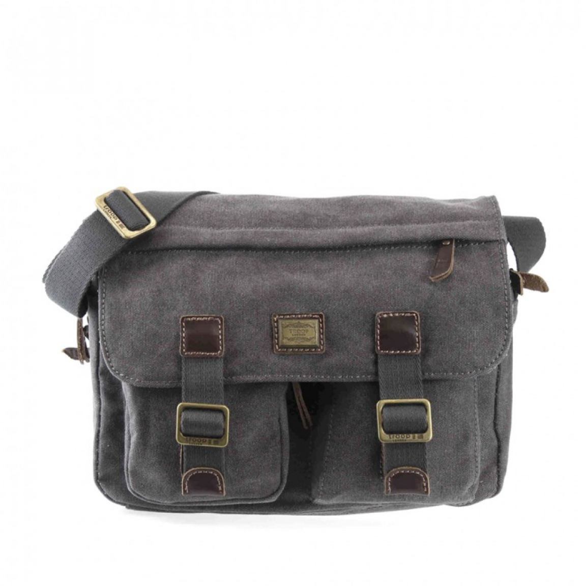 troop Überschlagtasche canvas grau