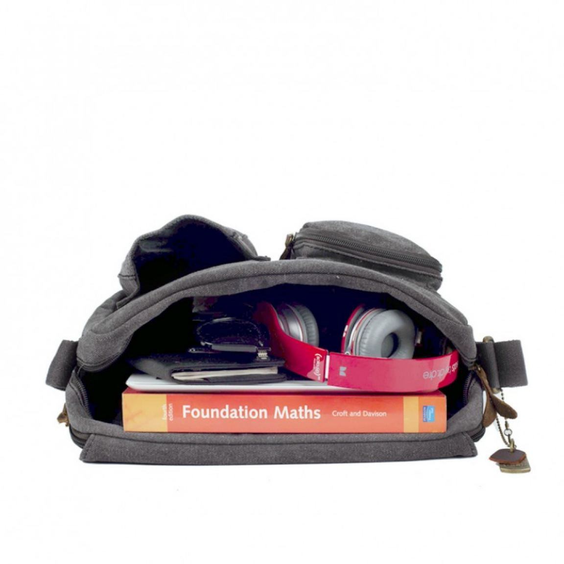 troop Überschlagtasche canvas grau