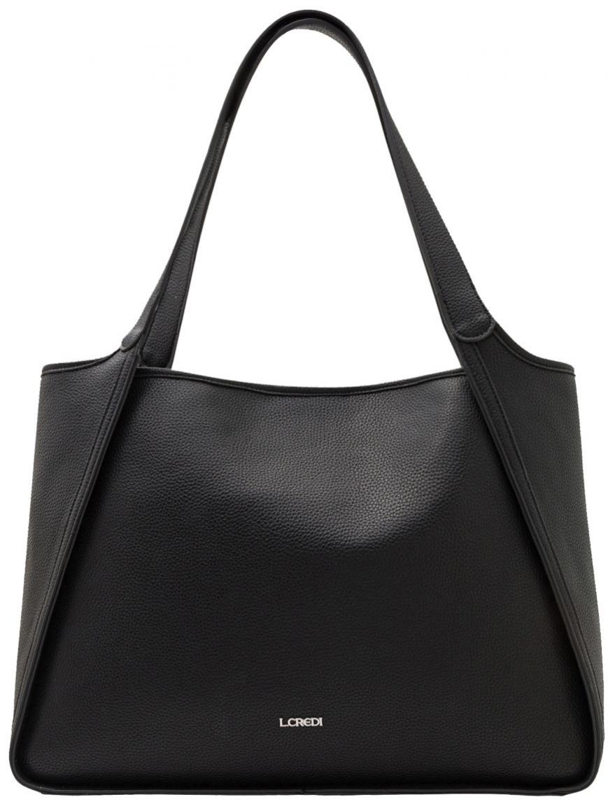 vegane Henkeltasche Numa klassisch schwarz L.Credi