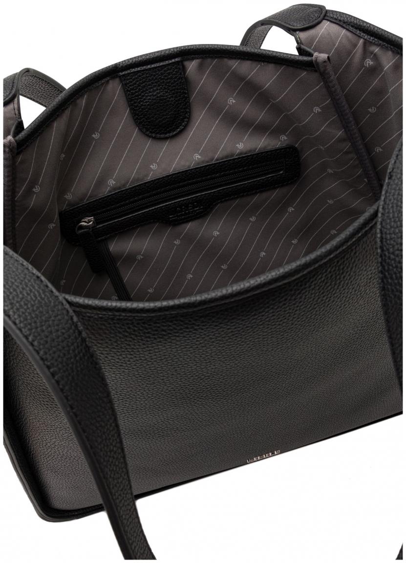 vegane Henkeltasche Numa klassisch schwarz L.Credi