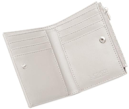 veganes Portemonnaie L.Credi hellgrau klappbar Perla