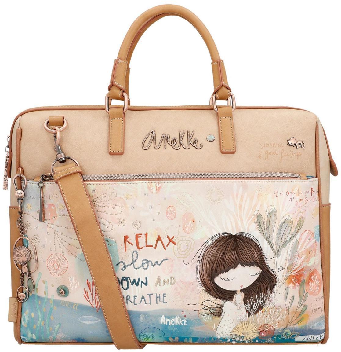 verspielte Businesstasche Anekke Mediterranean Tablet IPad Beige Bunt Metallcharme