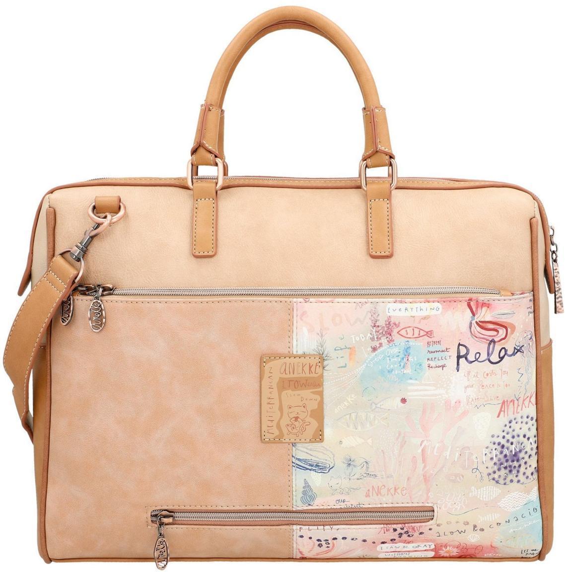 verspielte Businesstasche Anekke Mediterranean Tablet IPad Beige Bunt Metallcharme